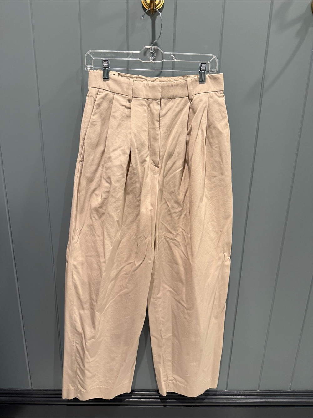 COS Pleated Wide-Leg Pants in Beige